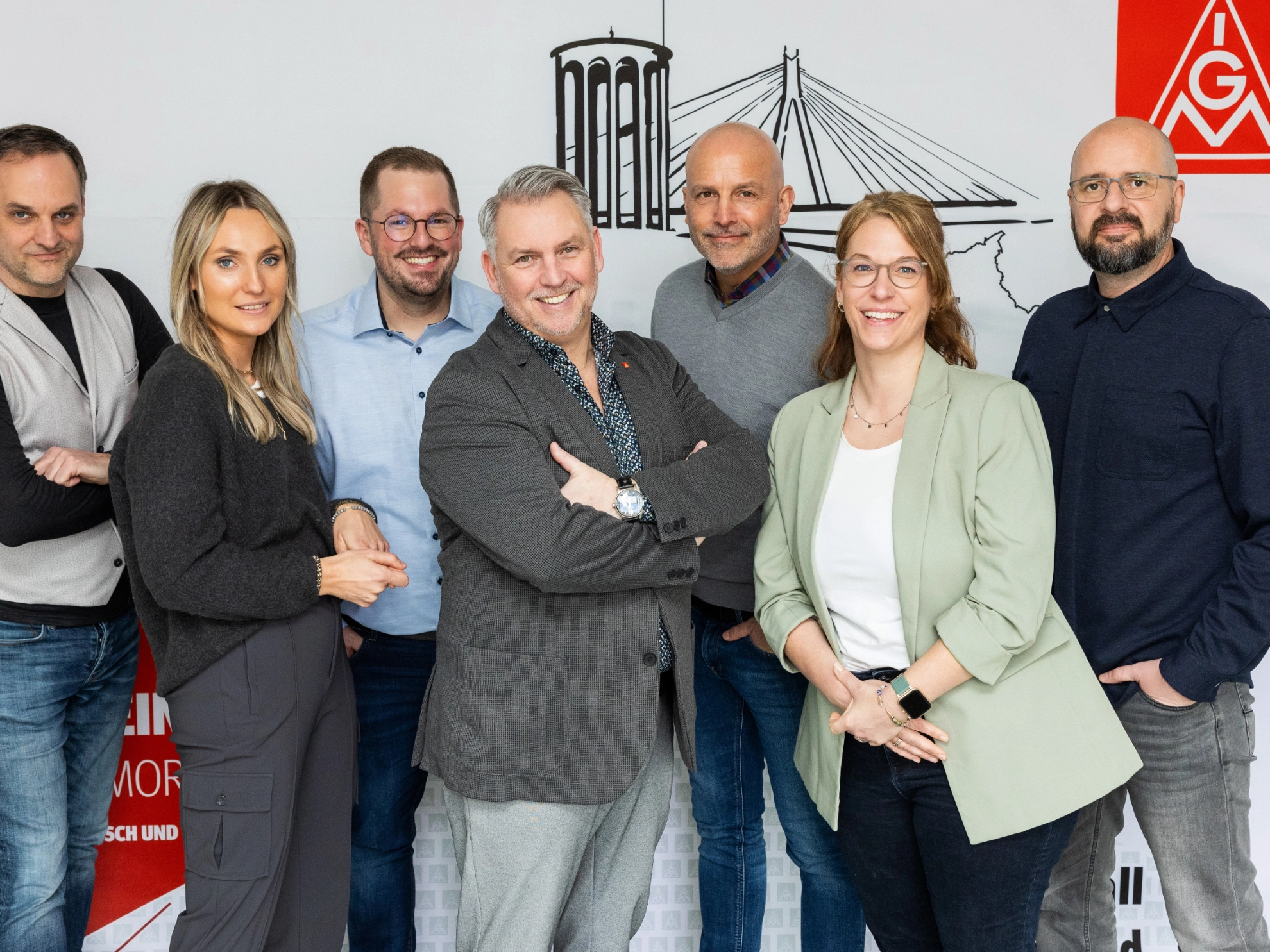 v.l.n.r.: Mirko Kuklenski, Anna Feuerpeil, David Jansen, Markus Eulenbach, Marc Winter, Jennifer Blank, Roland Ritz
