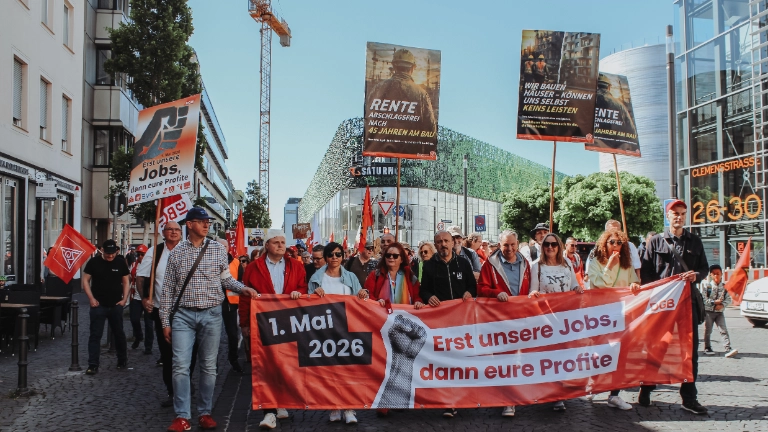 Demozug am 1. Mai in Koblenz